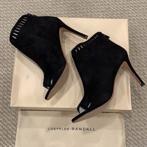 ✨HOST PICK✨ Loeffler Randall Sloane black suede open toe bootie/ankle boot
